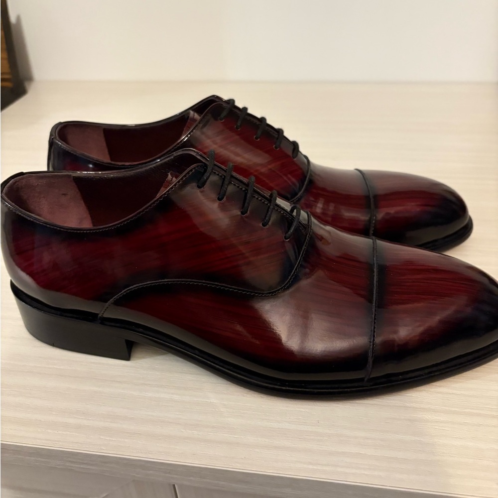 Girotti Italian men’s shoes.  New / custom mahogany color.  Sz 8